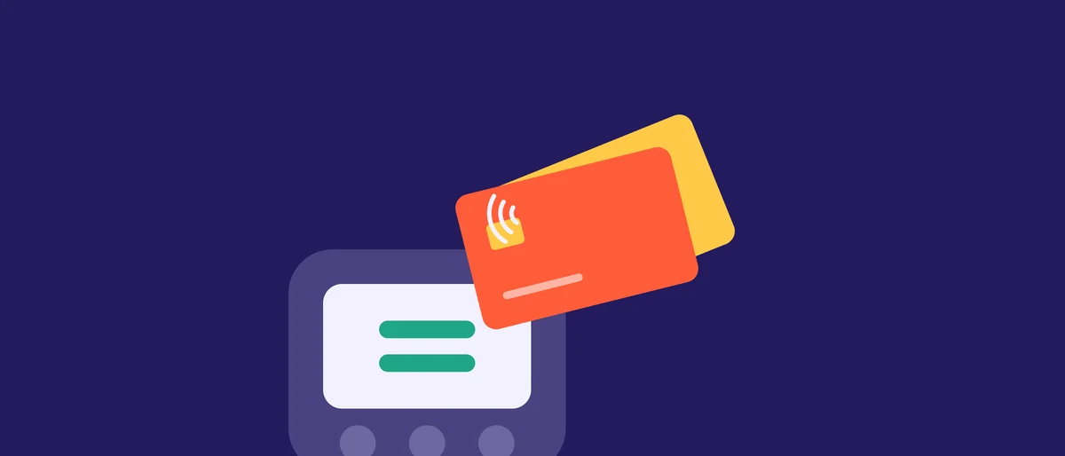 Two cards side by side over a card reader